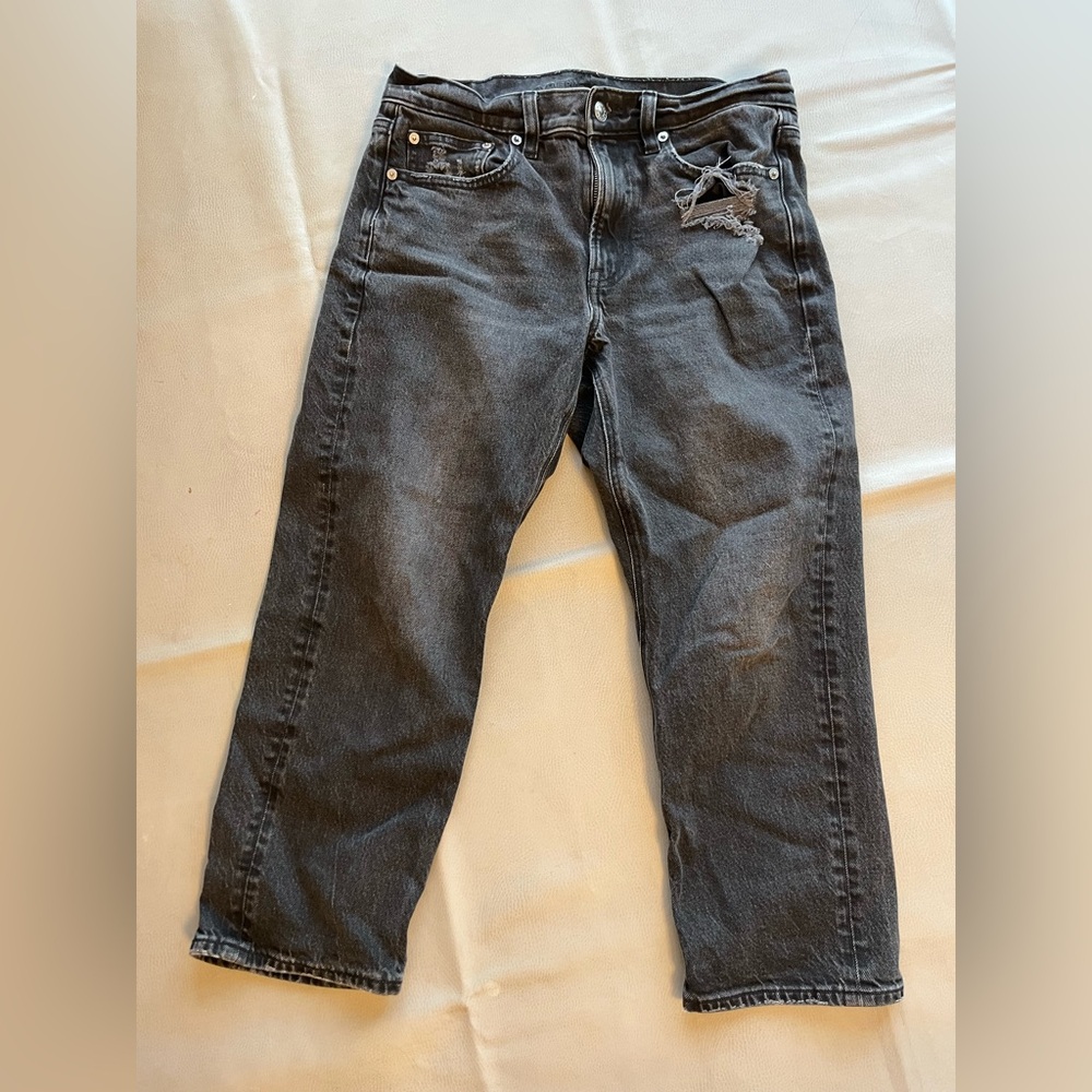 American Eagle extra-short ankle straight stretch jeans